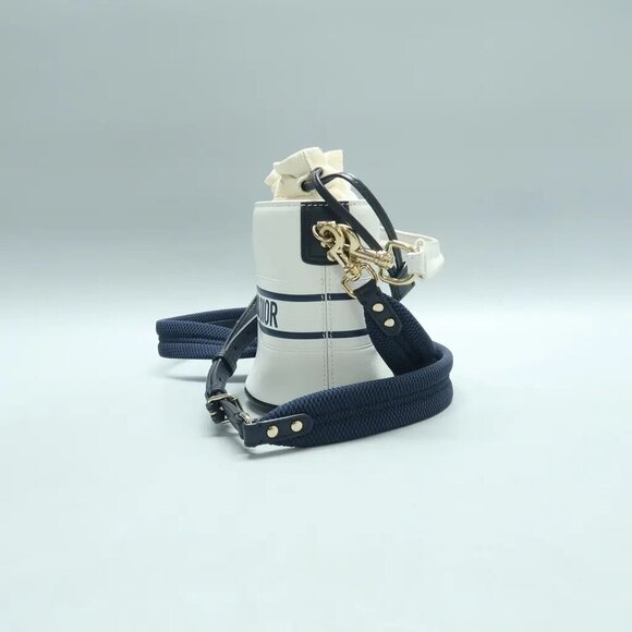 DIOR Dior Vibe Bucket White Leather Satchel 986-122224 - Picture 3 of 10